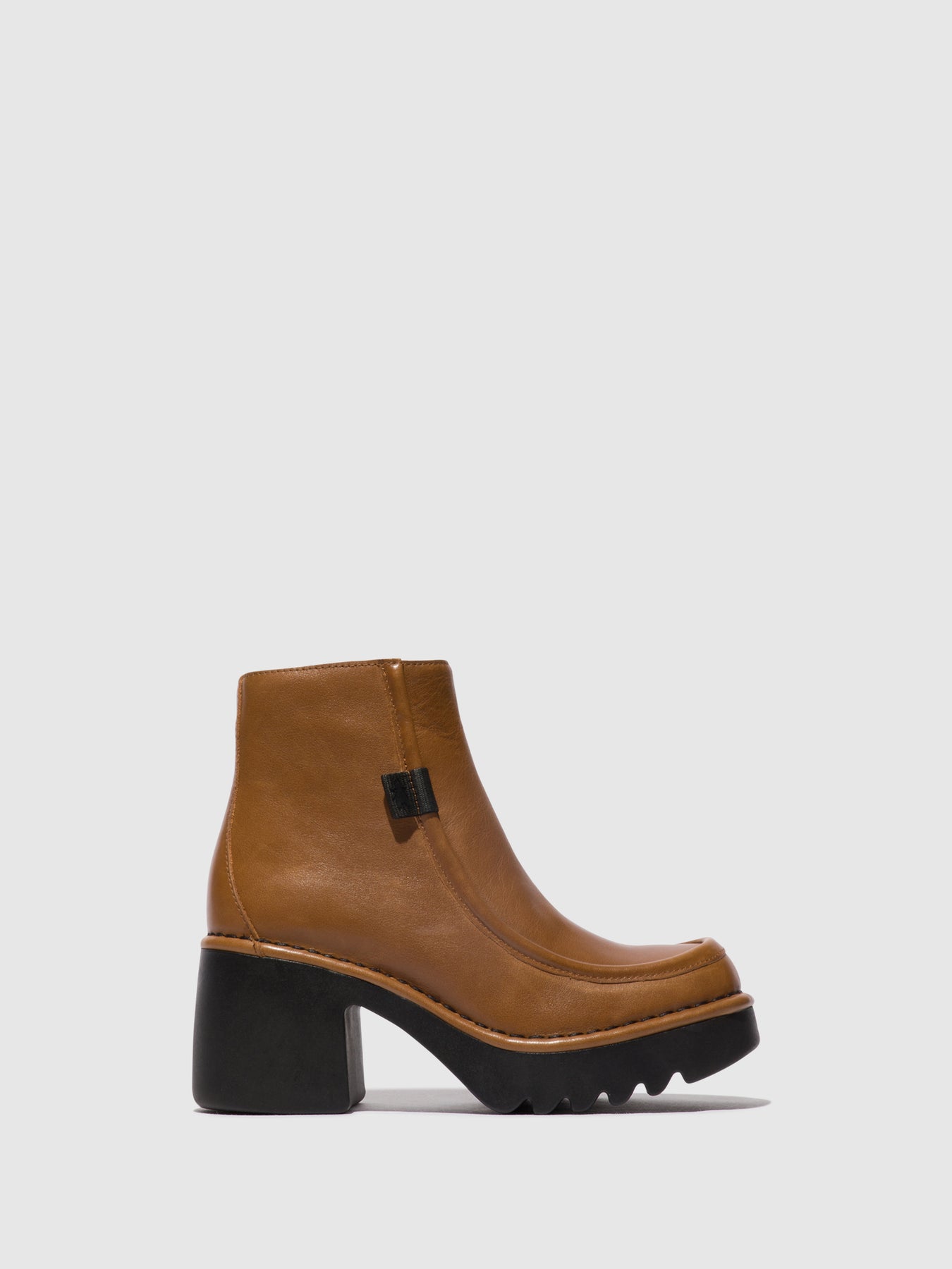 Cuoio Fly London Zip Up Boots Women's Ankle Boots | 259081KXN