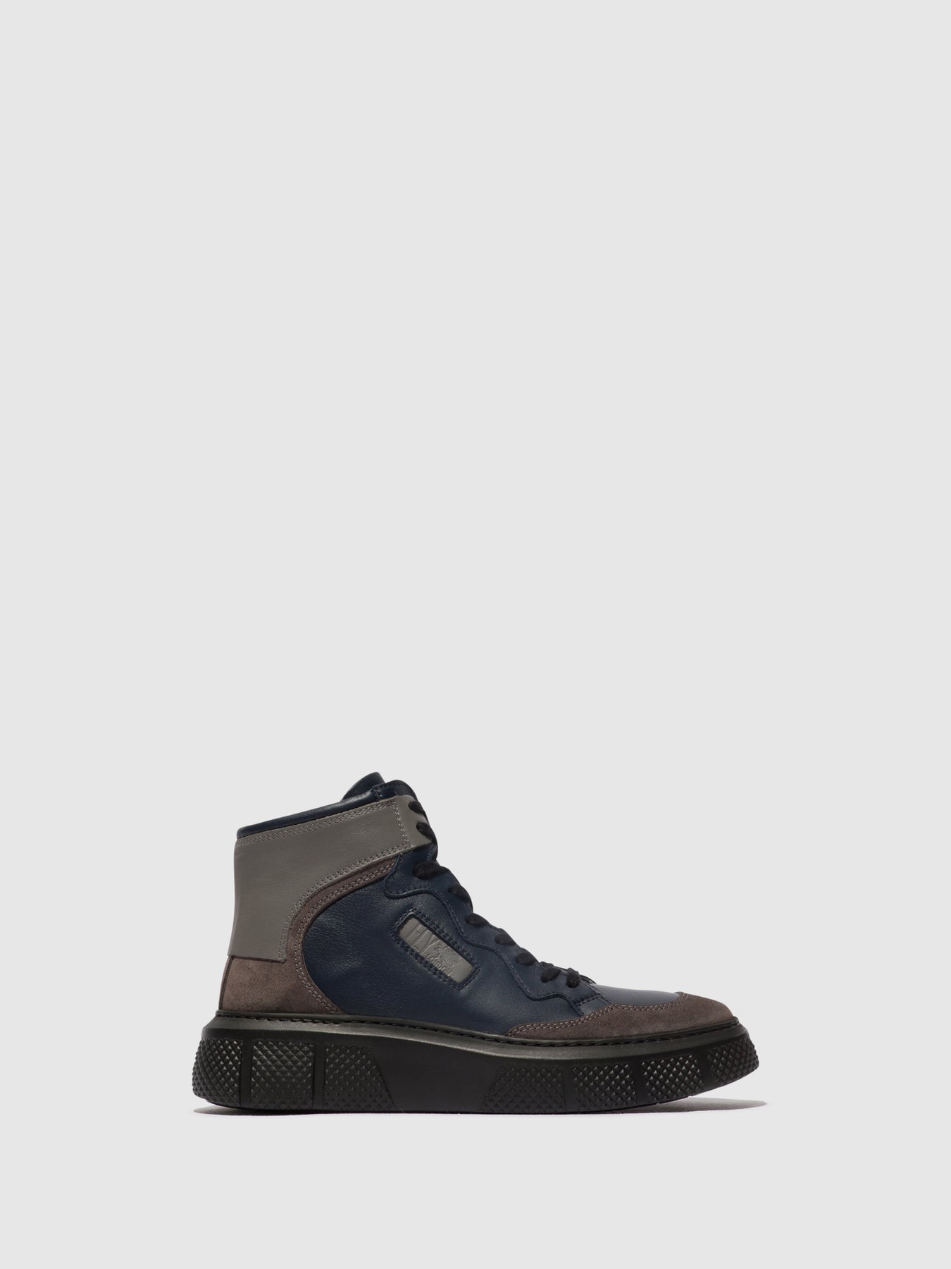 Grey/Navy/Grey Fly London Lace-up Men's Sneakers | 439715IDX