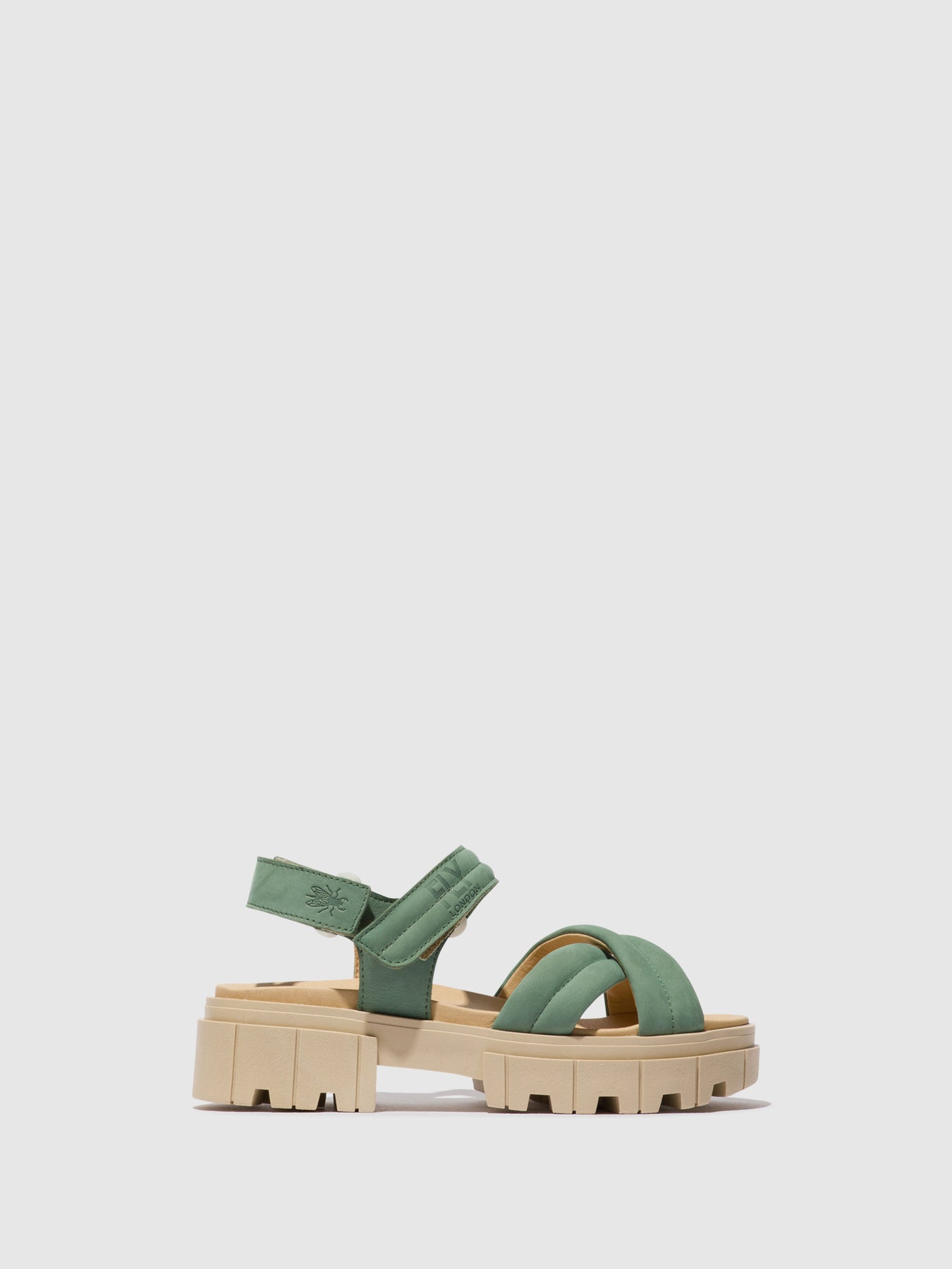 Jade Green Fly London Sling-Back Women's Sandals | 465092JOD