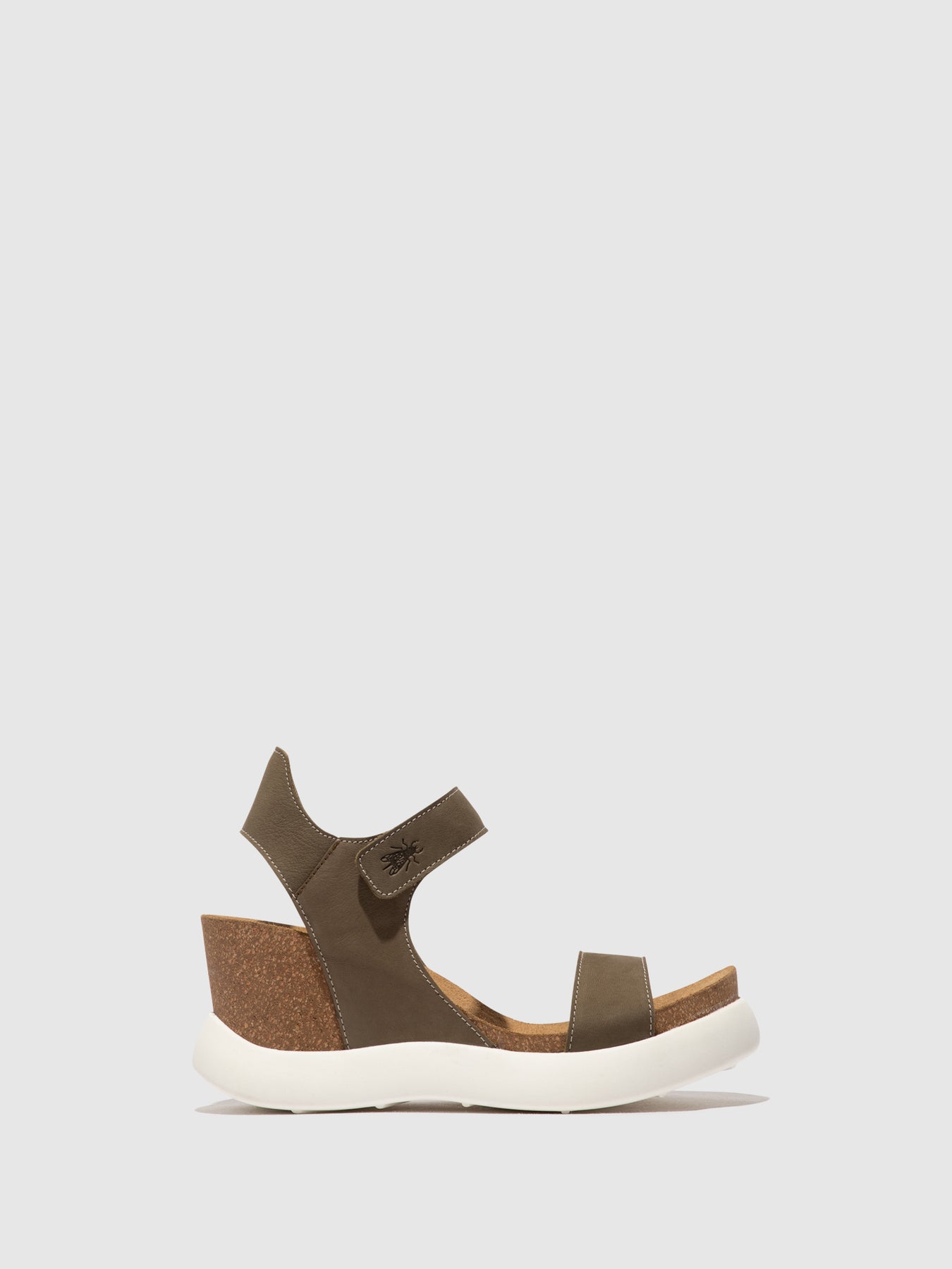 Khaki Fly London Velcro Women's Sandals | 523748UDK