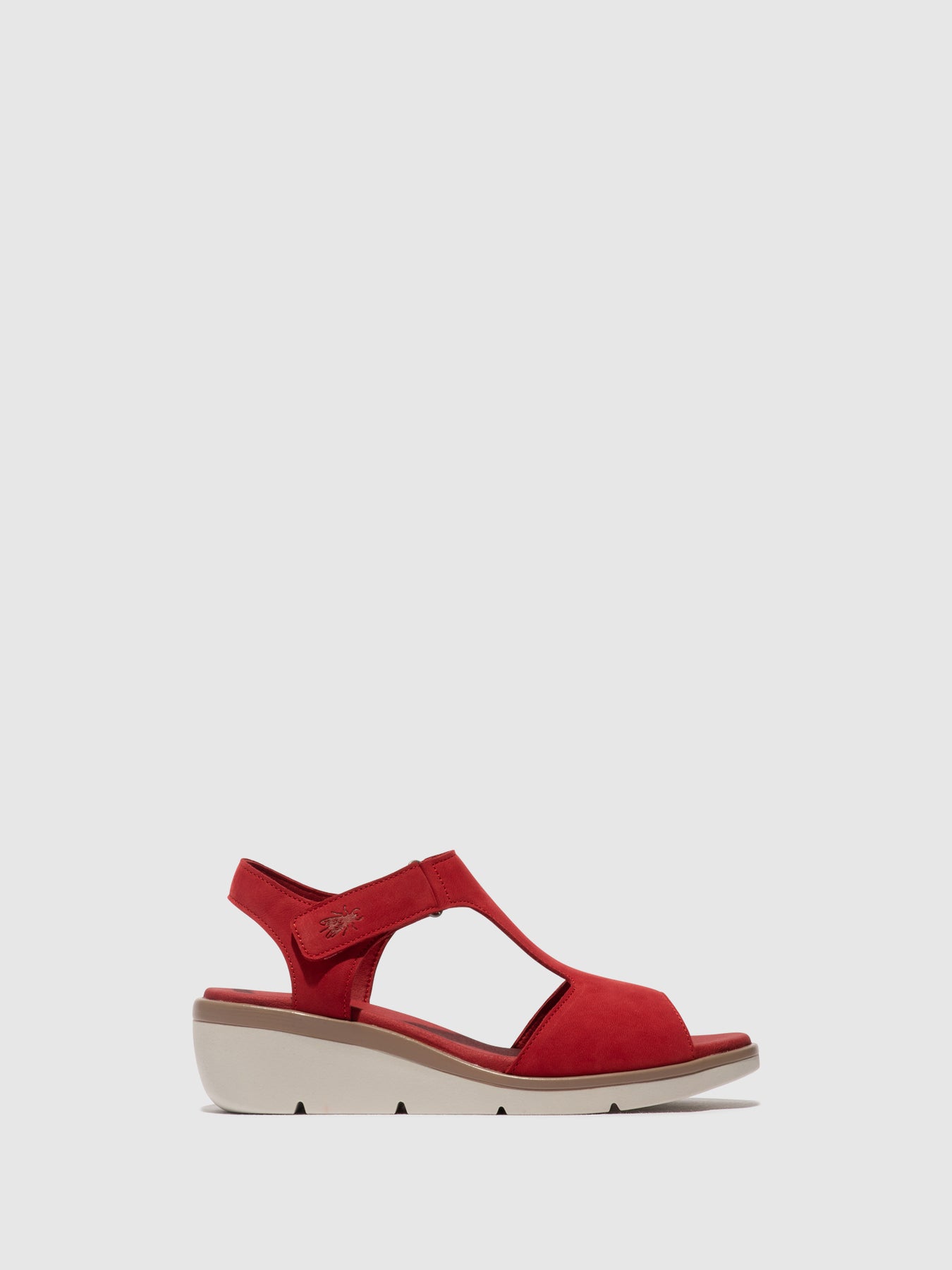 Lipstick Red Fly London T-Strap Sandals Women's Sandals | 906837QTM