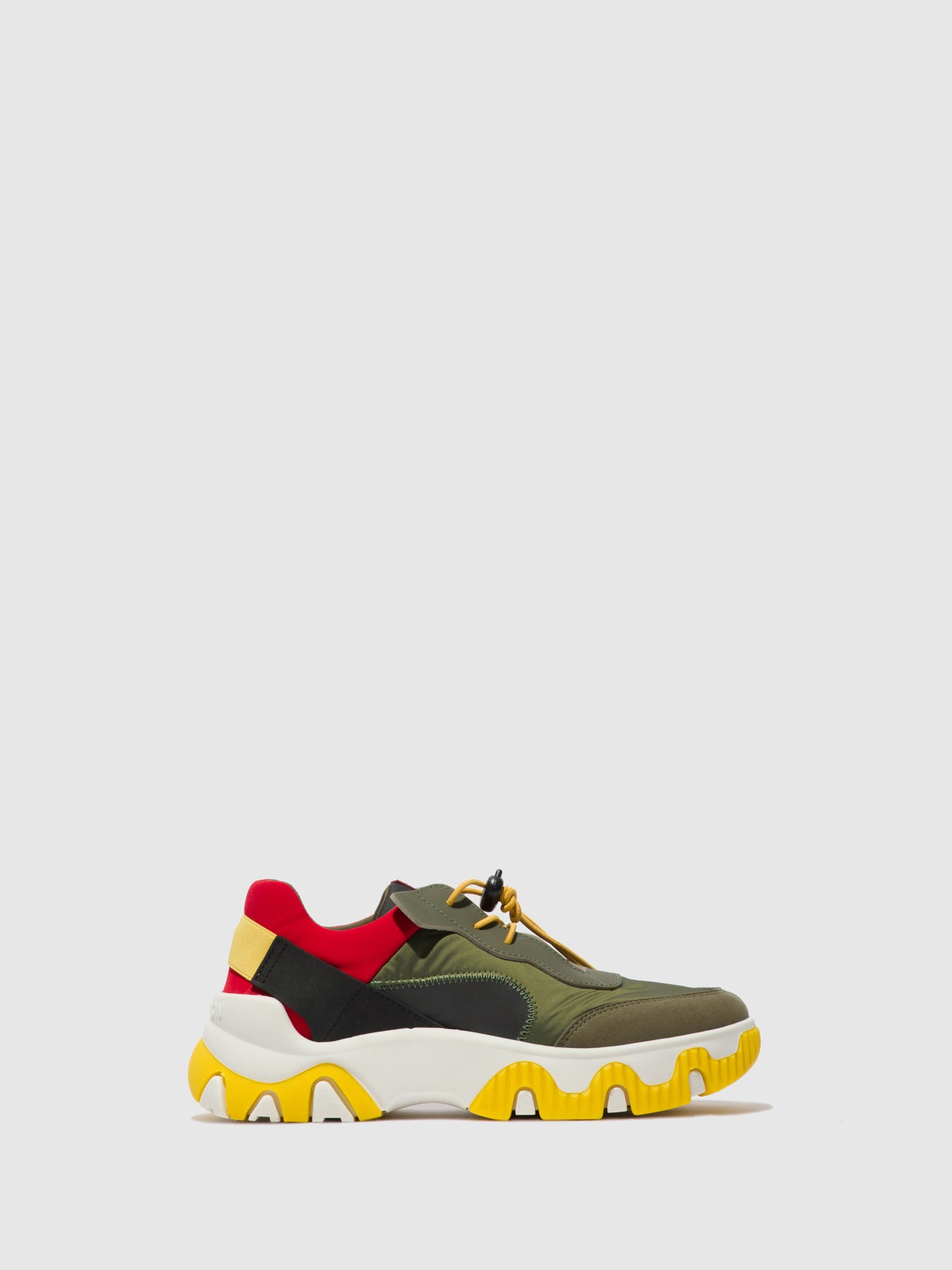 Multi Khaki/Red/Yellow Fly London Elasticated Women's Sneakers | 752314OBK