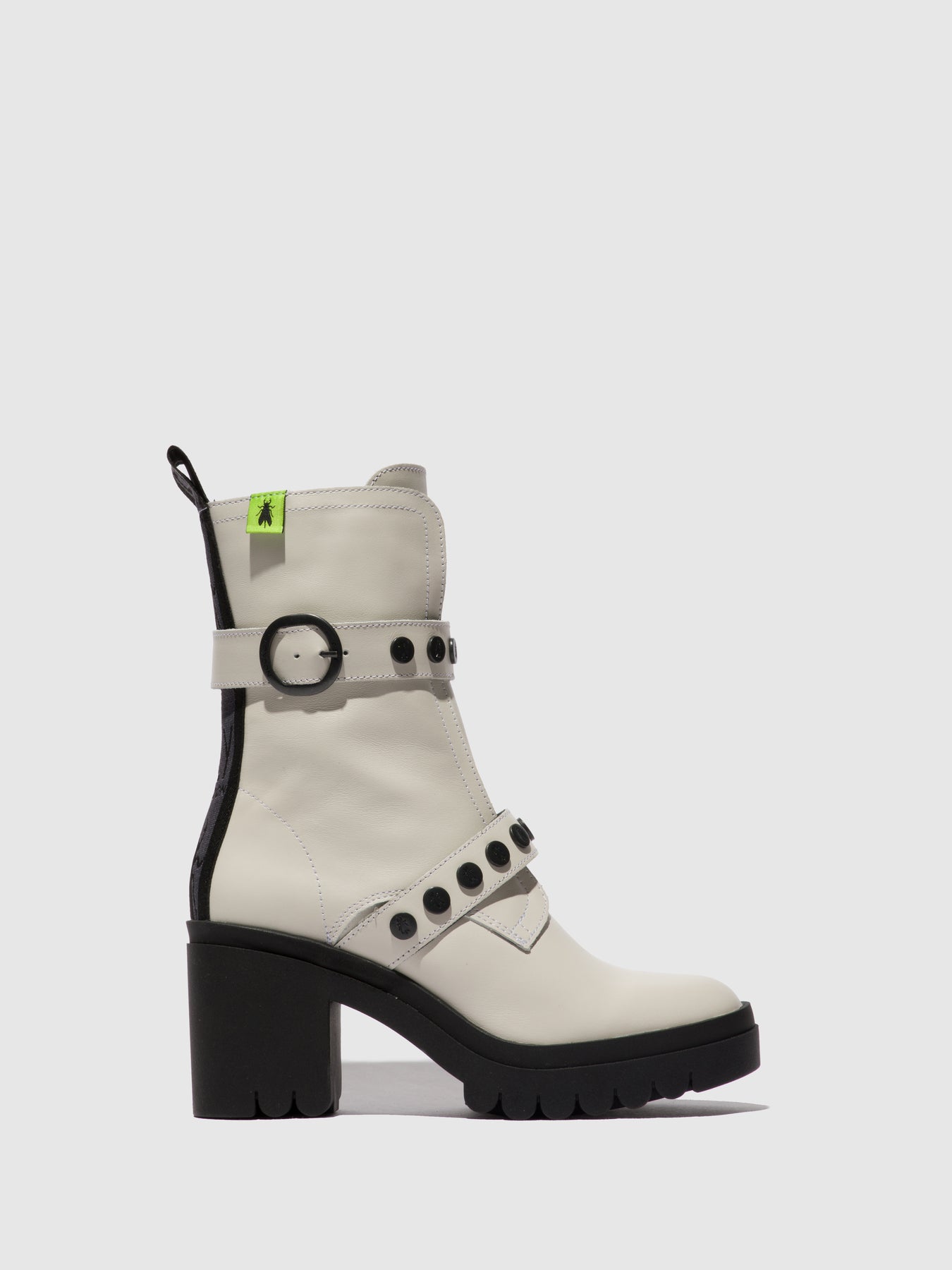 Nausica Offwhite Fly London Zip Up Boots Women's Ankle Boots | 817094DEG