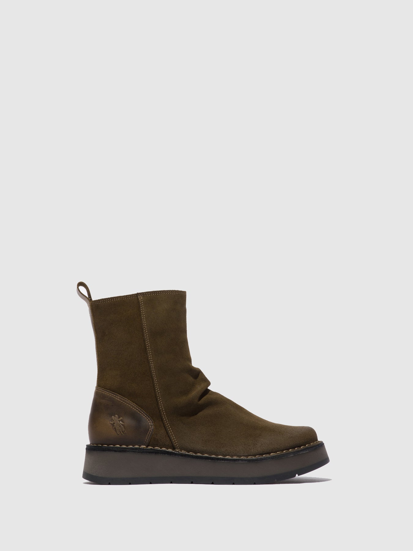 Oilsuede/Rug Sludge/Olive Fly London Zip Up Boots Women's Boots | 912864IYR