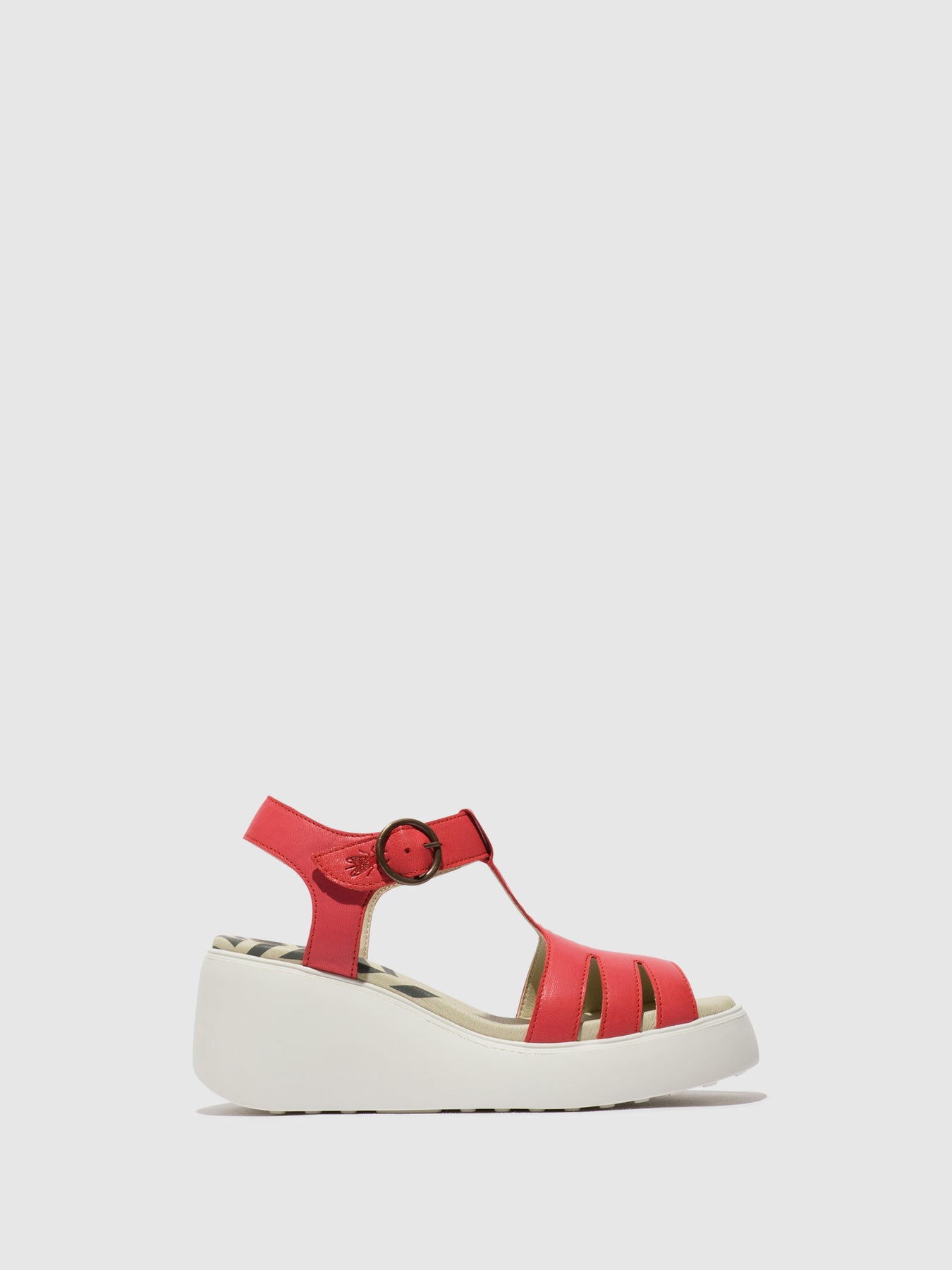 Raspberry Fly London T-Strap Sandals Women's Sandals | 263874HYV