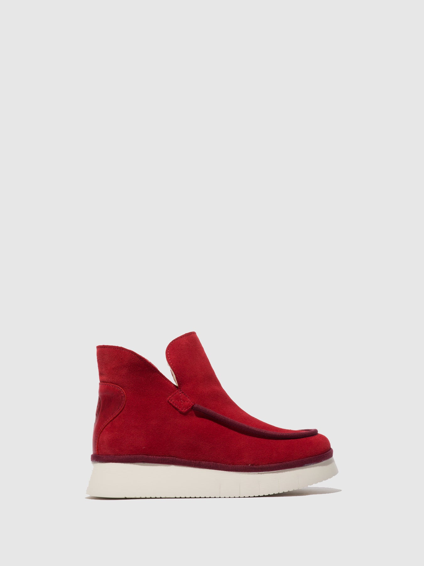 Suede/Rug Carmine Red Fly London Round Toe Women's Ankle Boots | 346521UEO