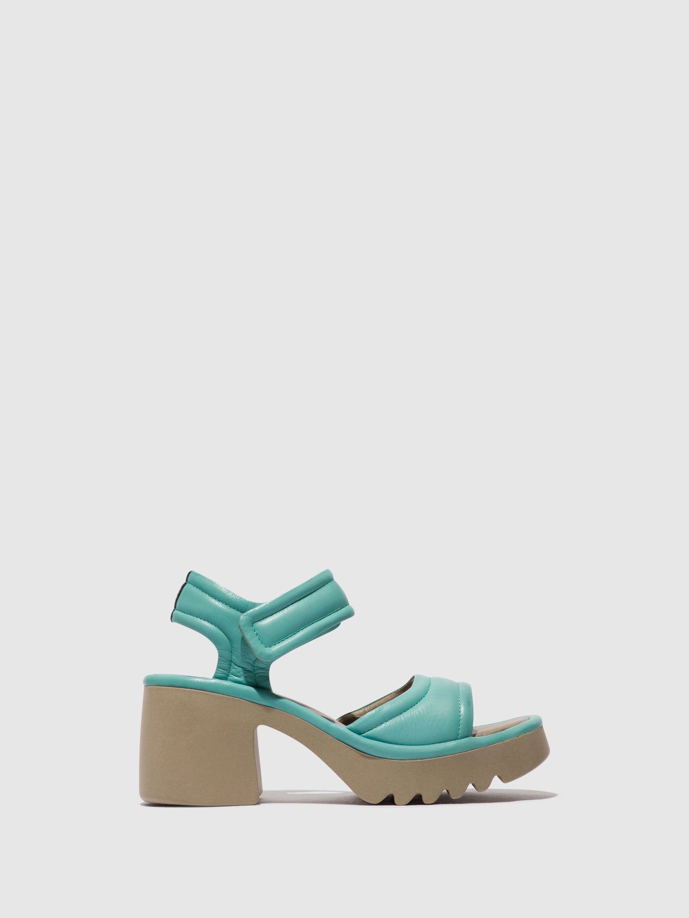 Turquoise Fly London Velcro Women's Sandals | 821043NIK