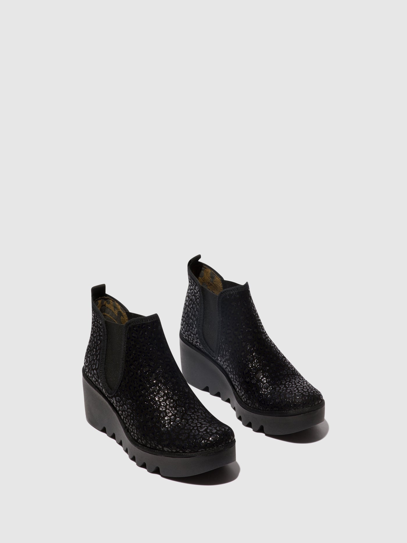 Anthracite Spots Fly London Chelsea Boots Women's Ankle Boots | 940256CSV