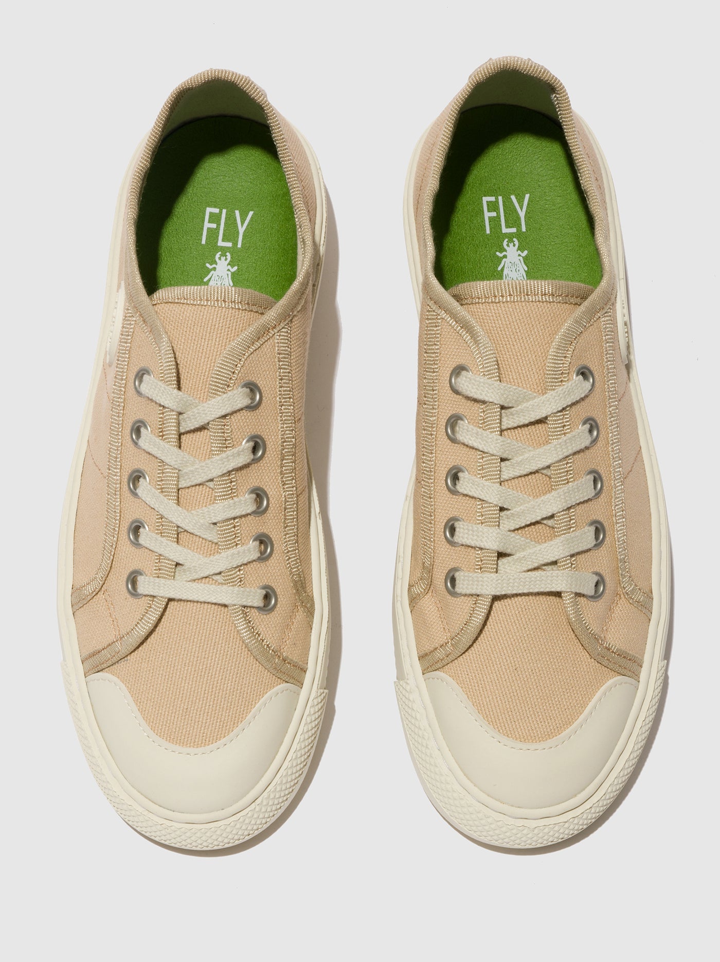 Beige Fly London Lace-up Men's Sneakers | 509821IXR