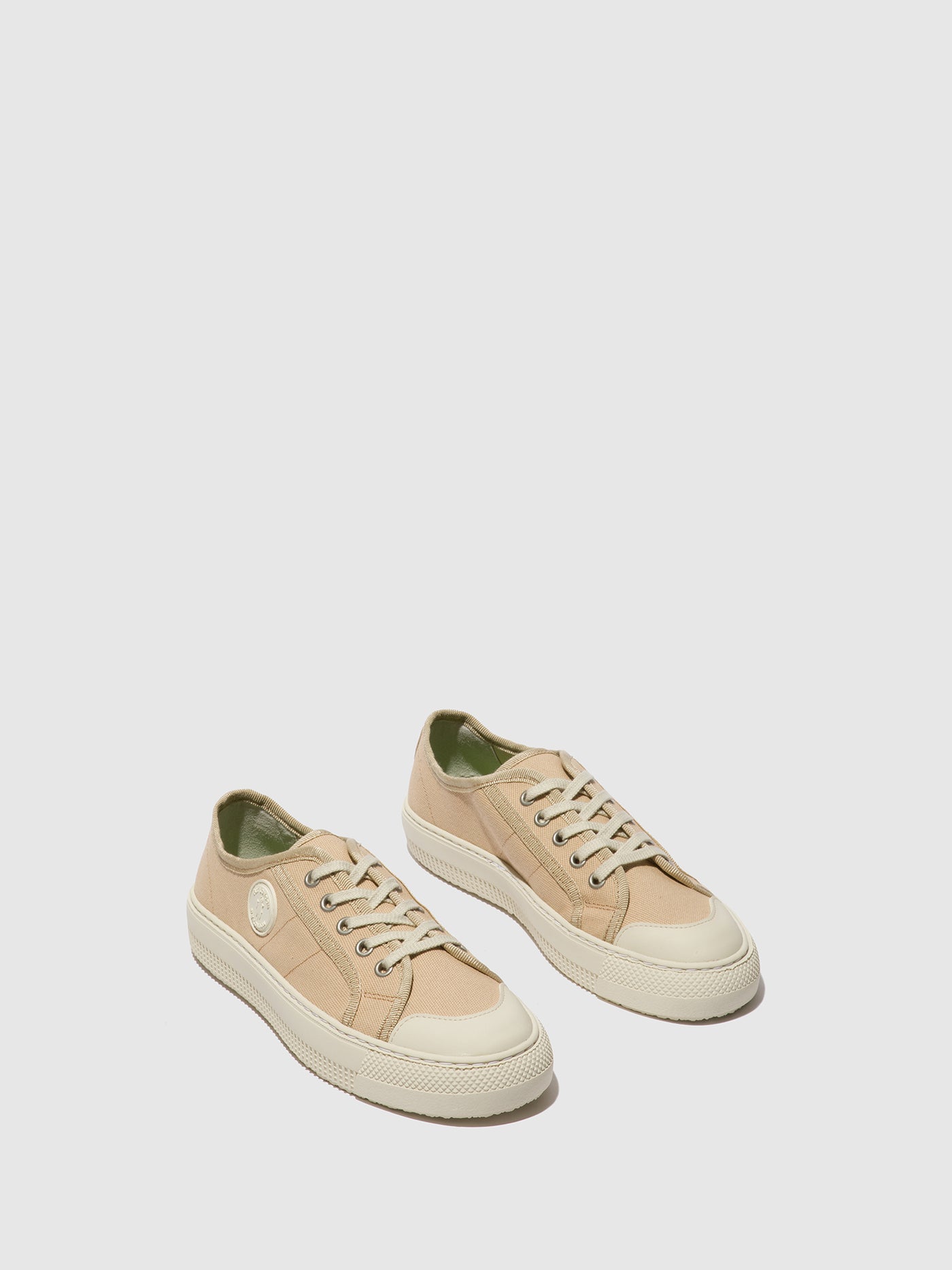 Beige Fly London Lace-up Women's Sneakers | 859247ZHO