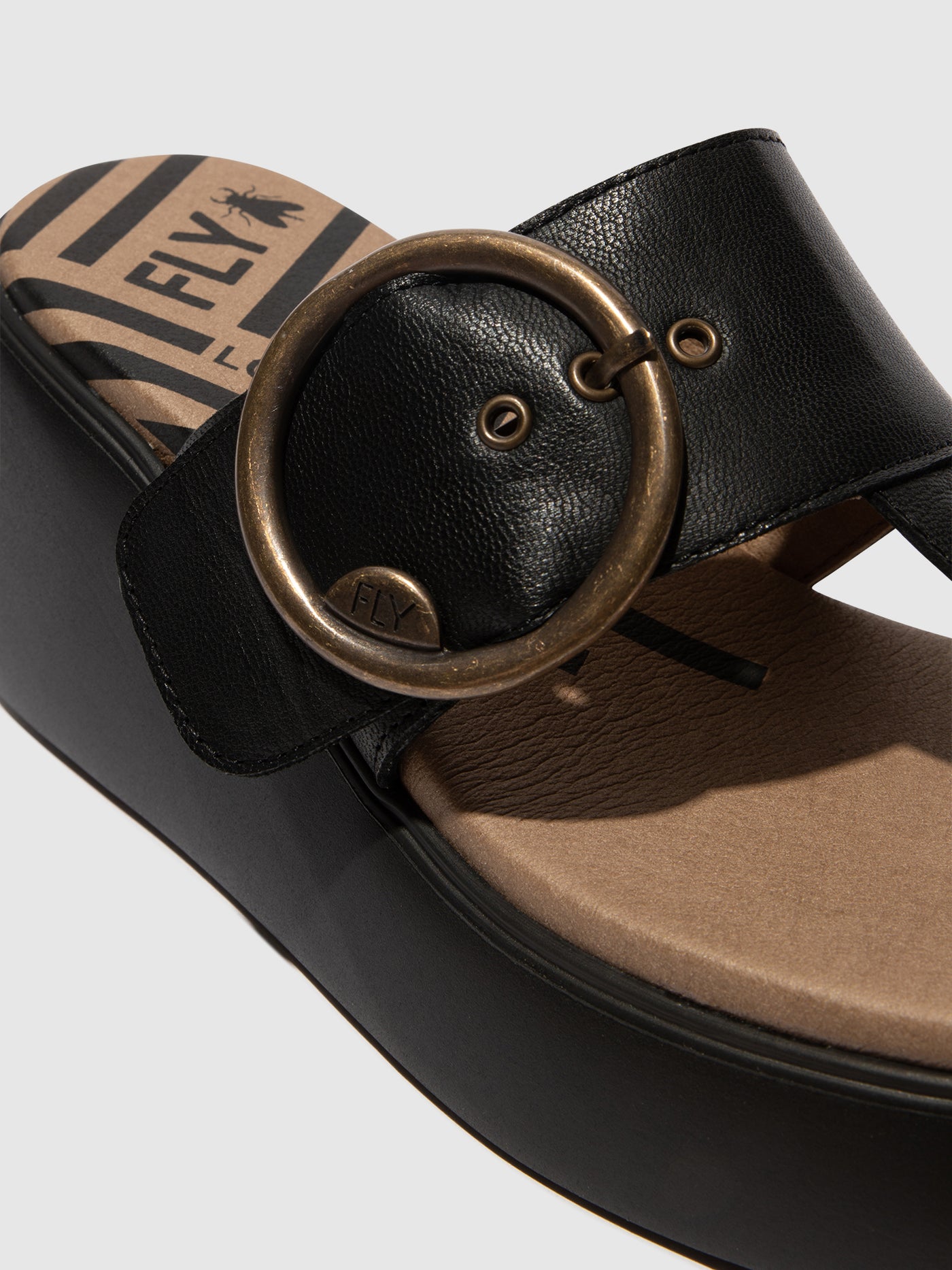 Black Fly London Buckle Women's Mules | 170428NCM