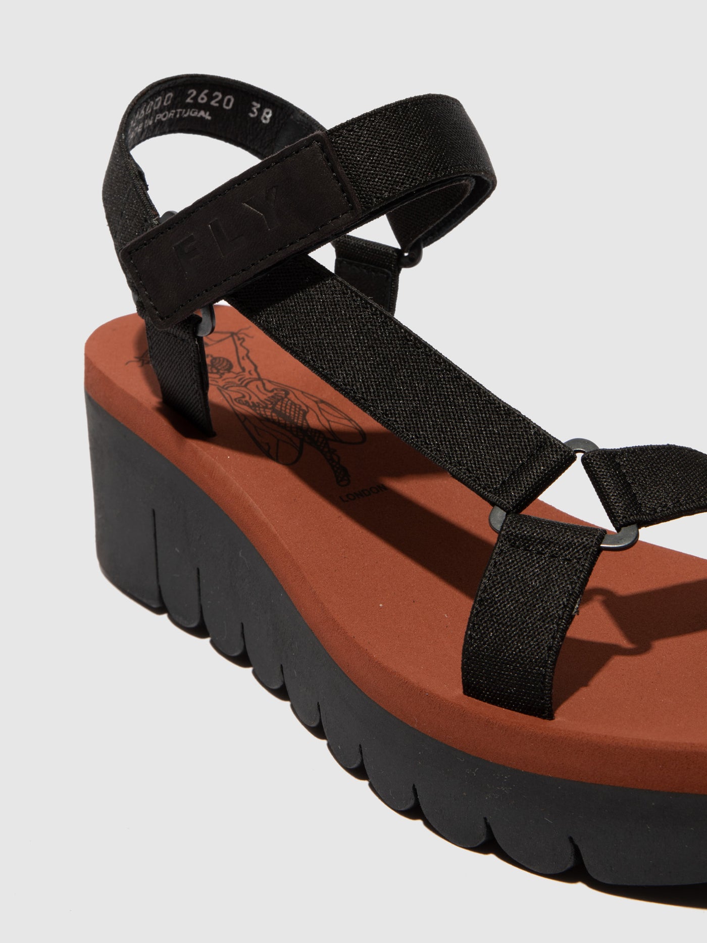 Black Fly London Velcro CUPIDO Women's Sandals | 905621QVT