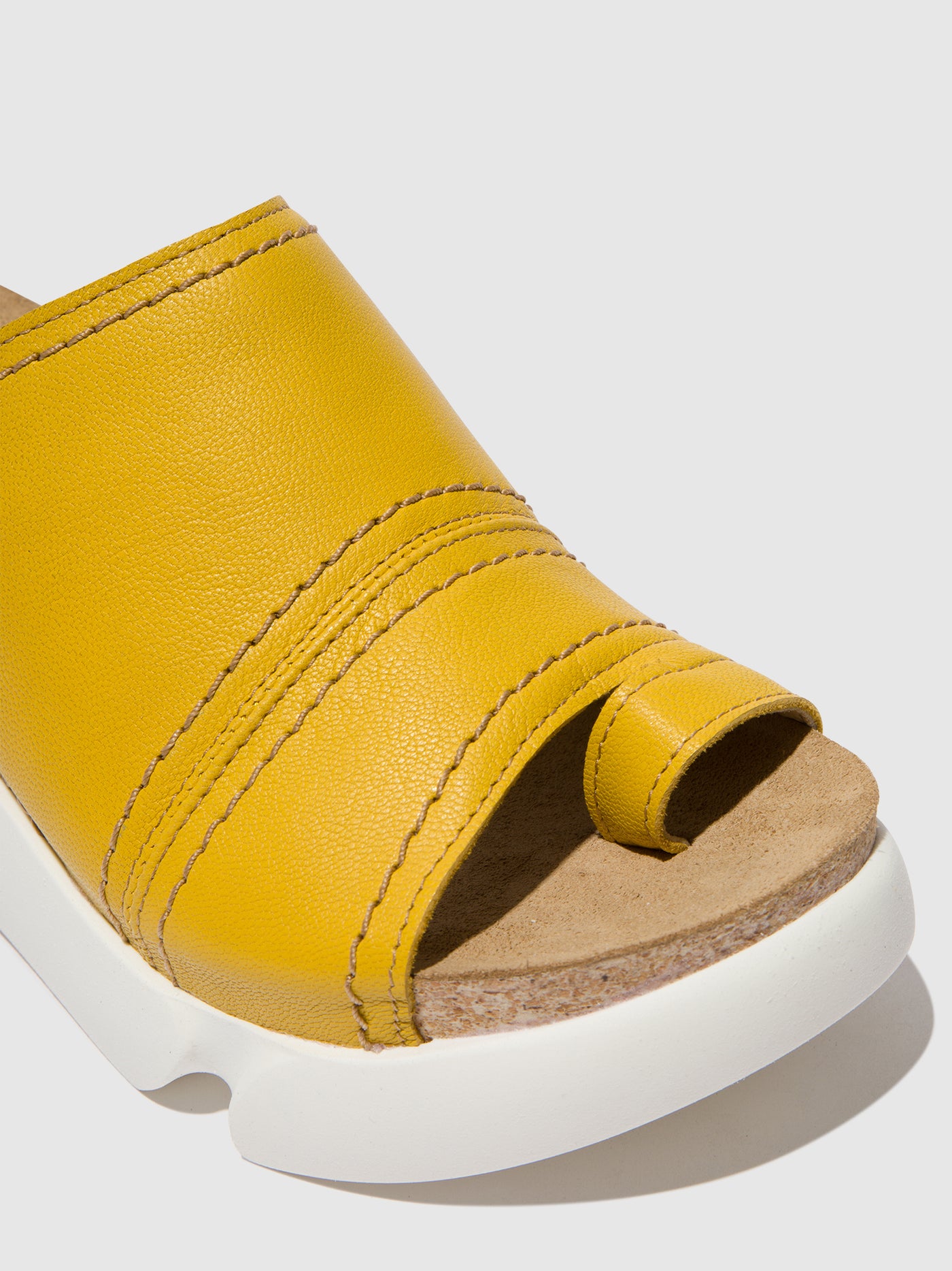 Bright Yellow Fly London Open Toe Women's Mules | 075483EQO