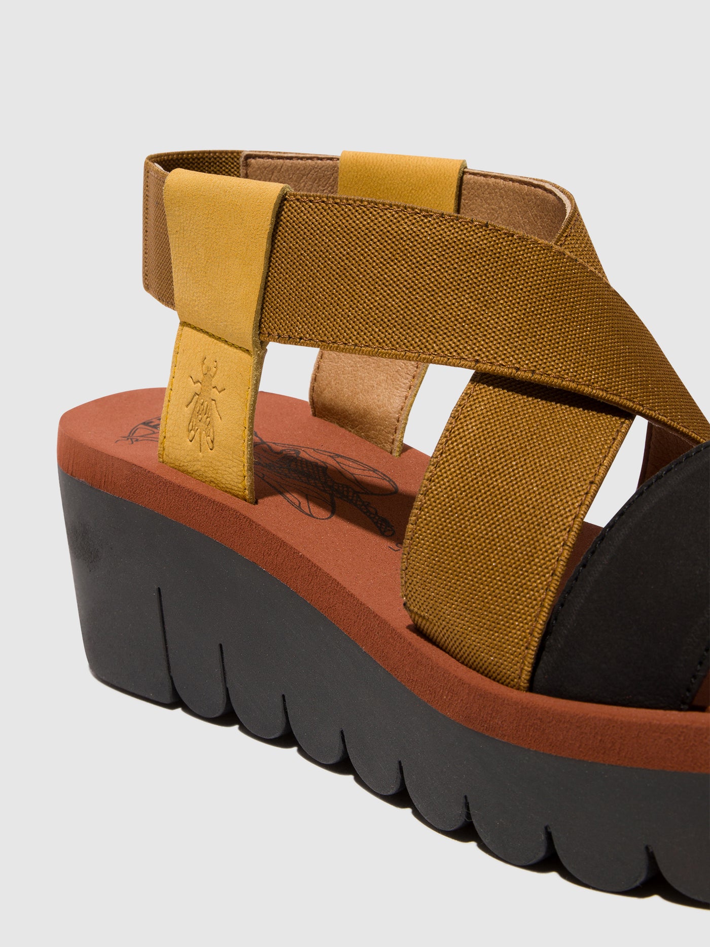 Bumblebee/Camel/Black Fly London Sling-Back Sandals Women's Sandals | 097645HDJ