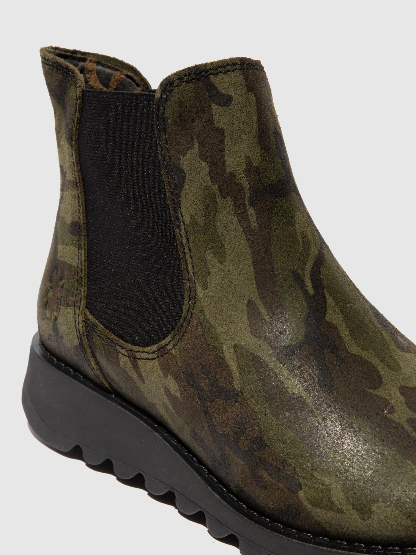 Camouflage Military Green Fly London Chelsea Boots Women's Ankle Boots | 059843QBH