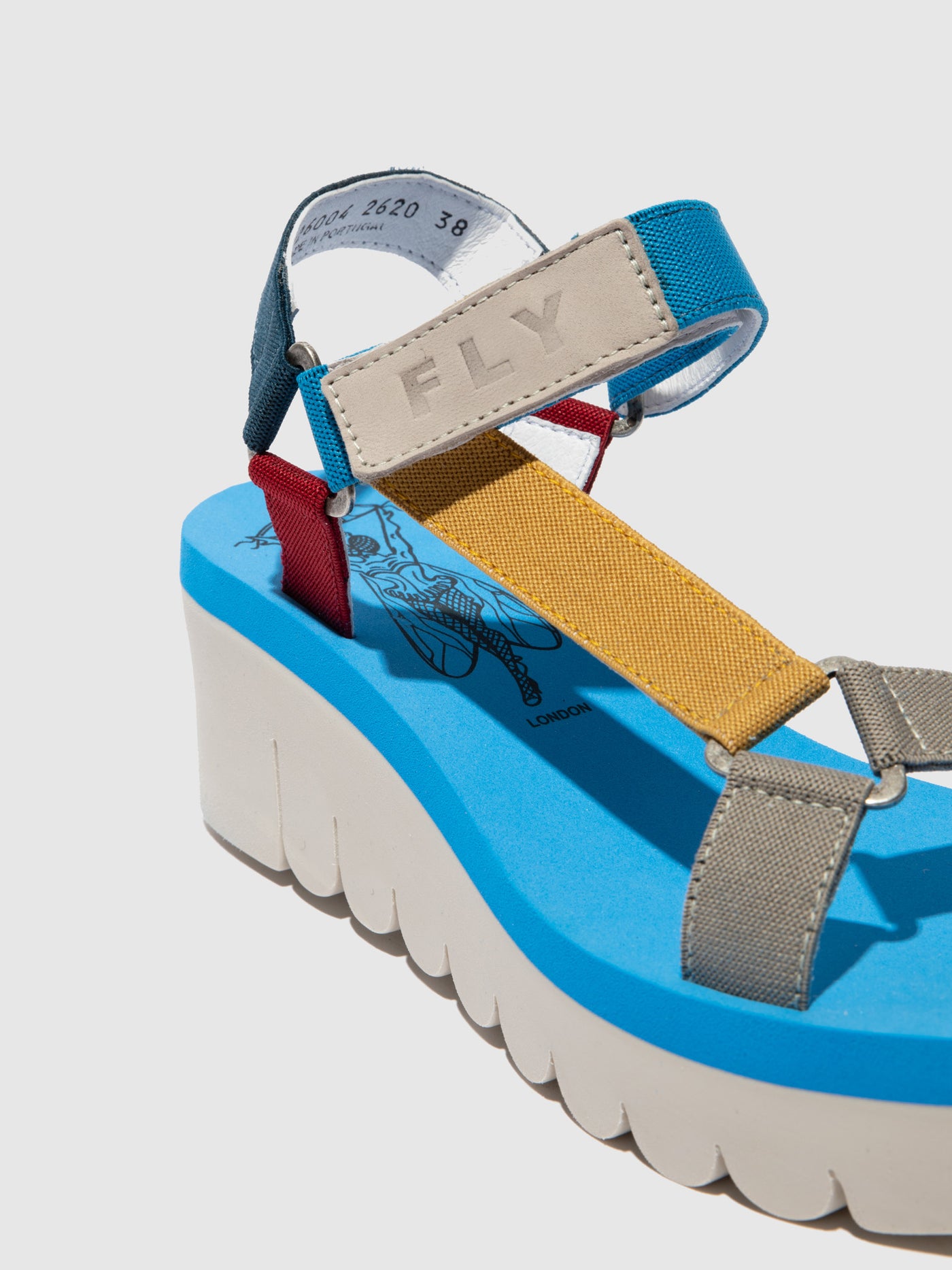 Cupido Multi (Azure) Fly London Velcro Sandals Women's Sandals | 216495KCI