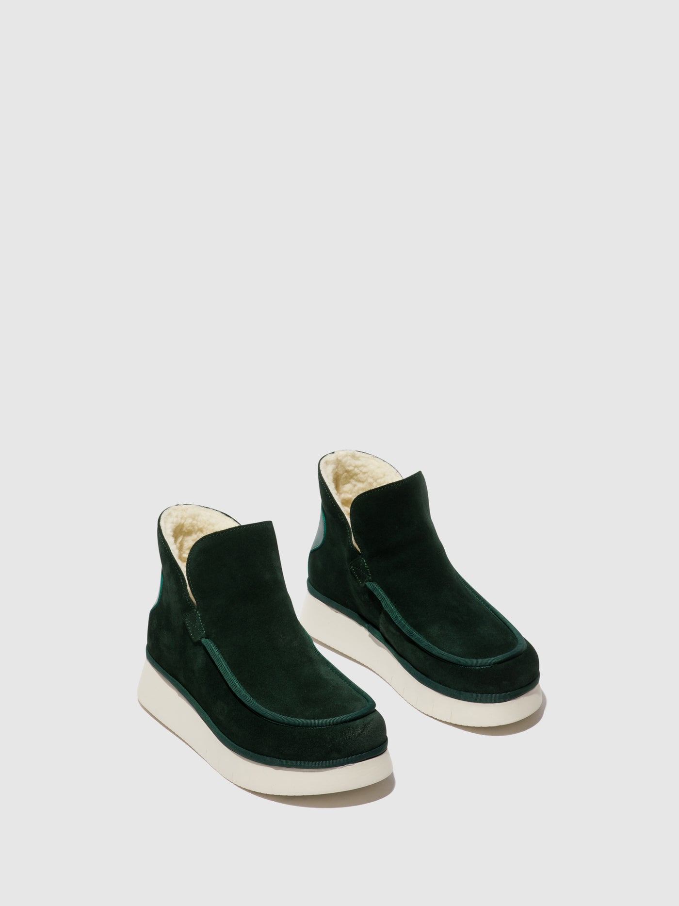 Dark Green Fly London Round Toe Women's Ankle Boots | 826541RKT