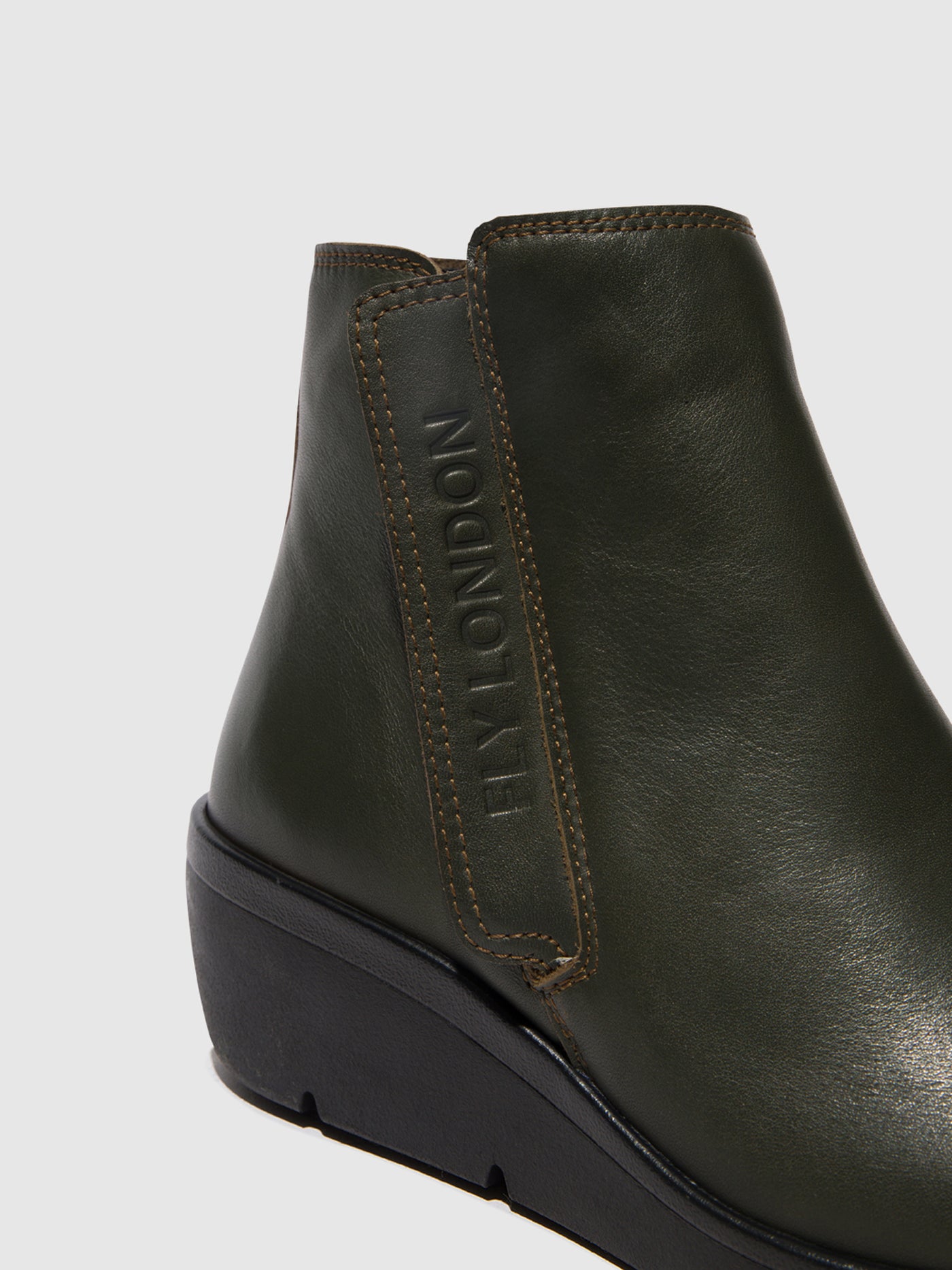 Dark Green Fly London Zip Up Boots Women's Ankle Boots | 342095ZVI