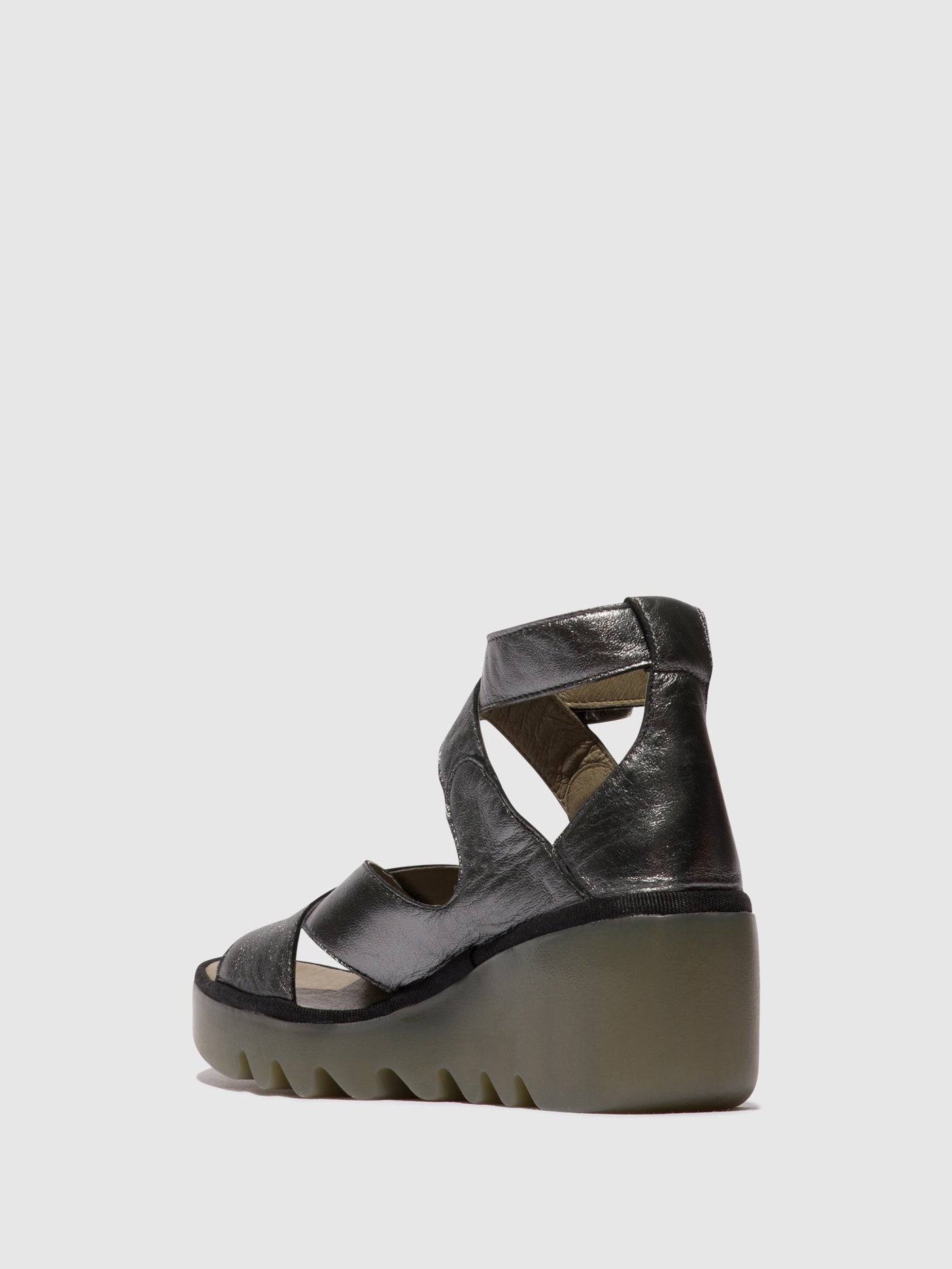 Graphite Fly London Buckle Sandals Women's Sandals | 729465XCG