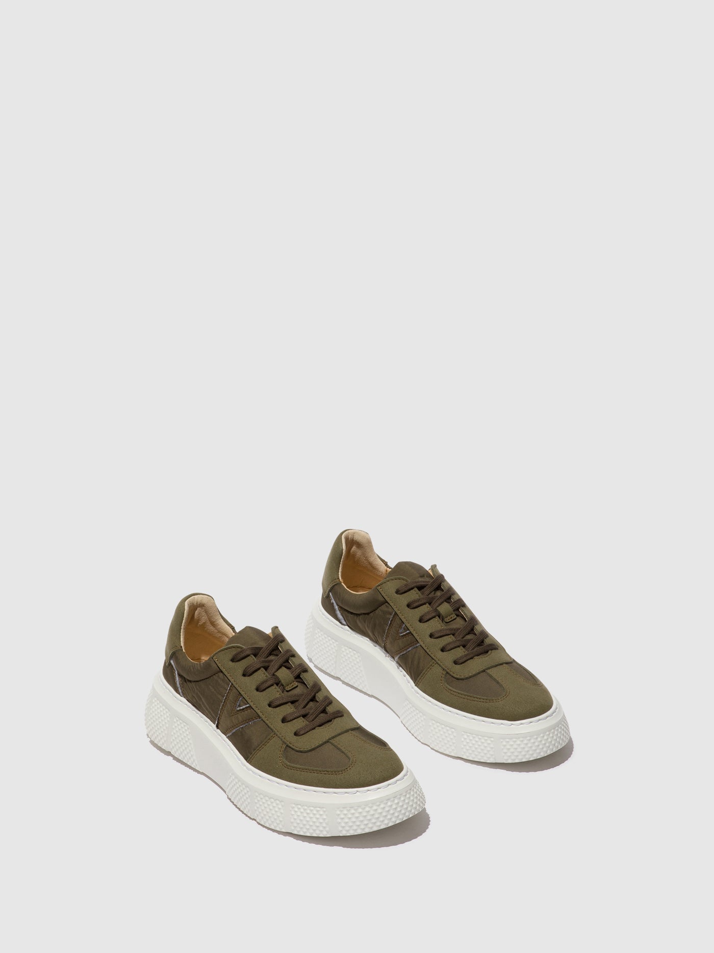 Khaki Fly London Lace-up Men's Sneakers | 304816TZU