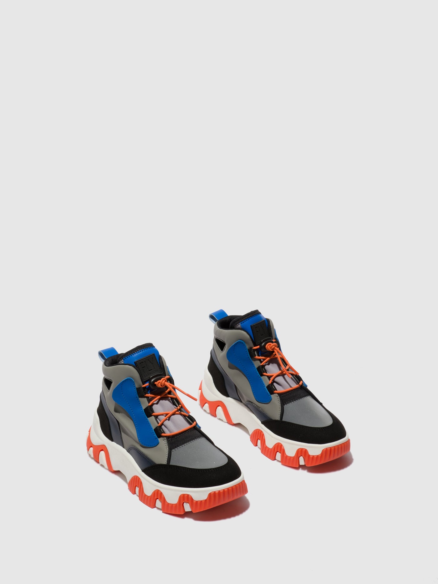 Multi Grey/Blue/Orange Fly London Hi-Top Men's Sneakers | 351486ZAJ