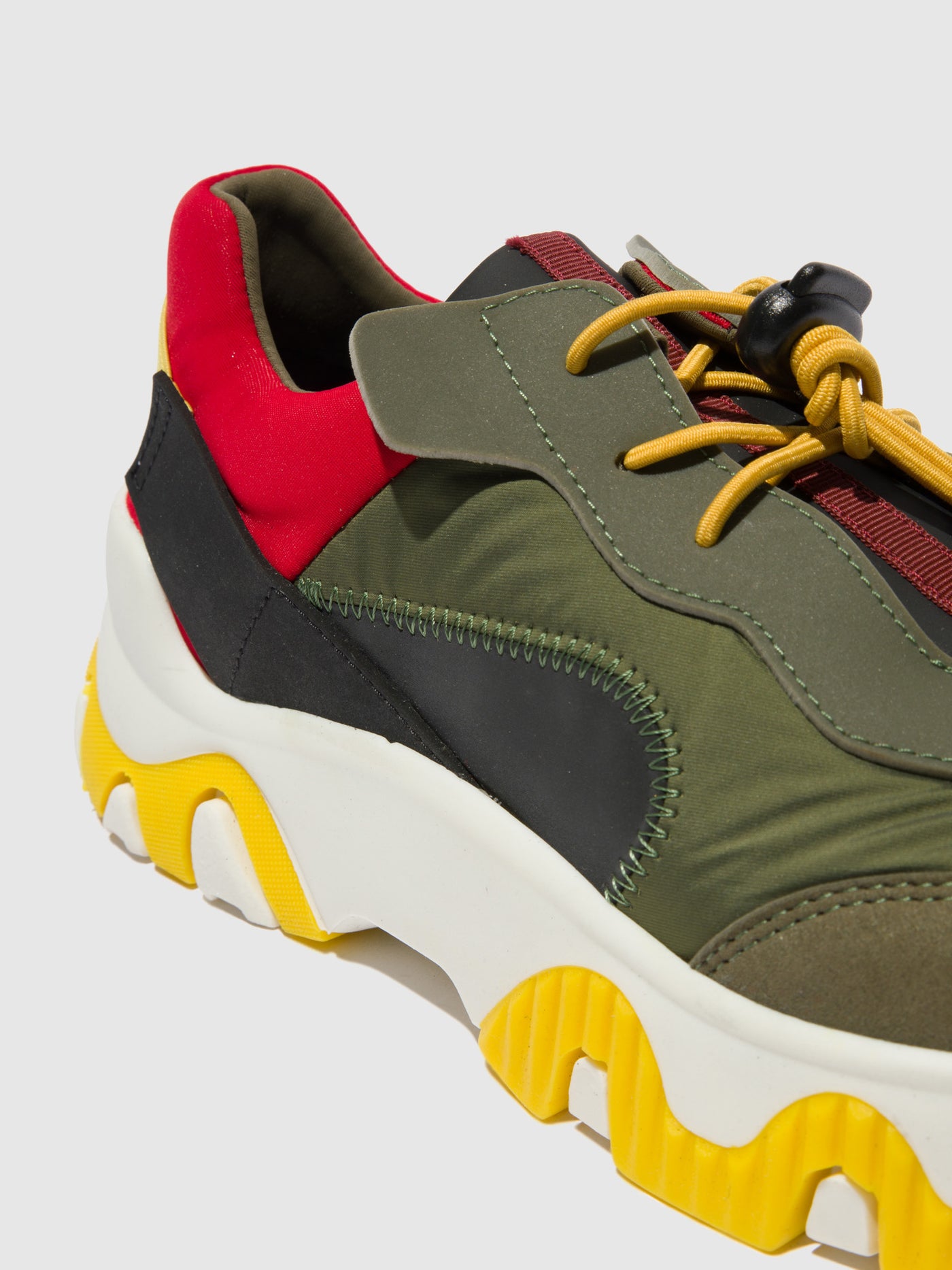 Multi Khaki/Red/Yellow Fly London Elasticated Men's Sneakers | 194687OUD