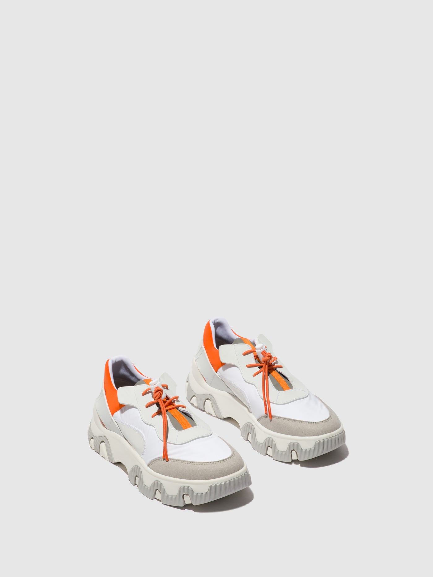 Offwhite/Coral Fly London Elasticated Men's Sneakers | 316572VGY