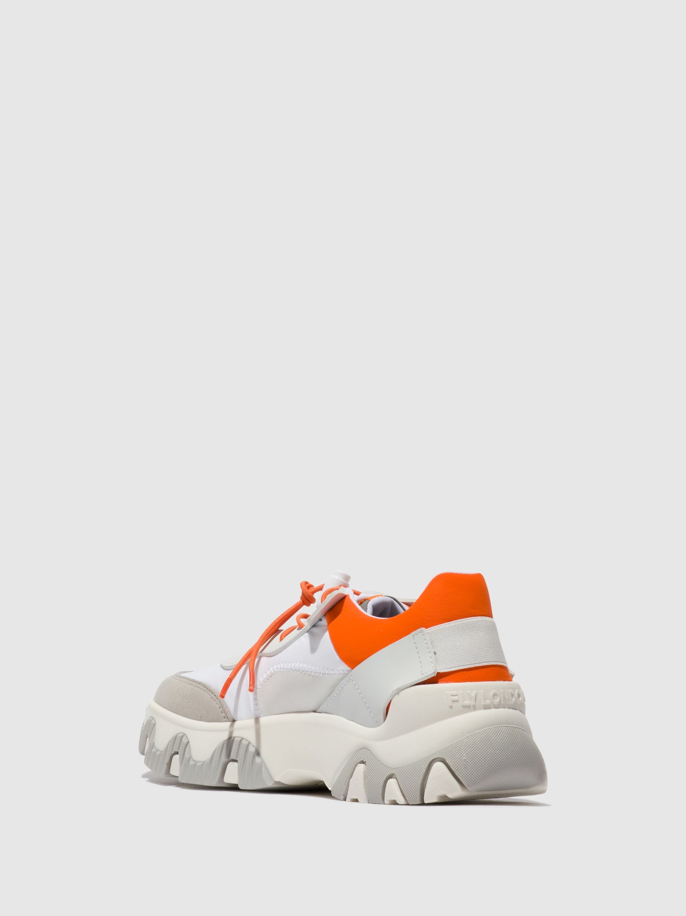 Offwhite/Coral Fly London Elasticated Men's Sneakers | 316572VGY