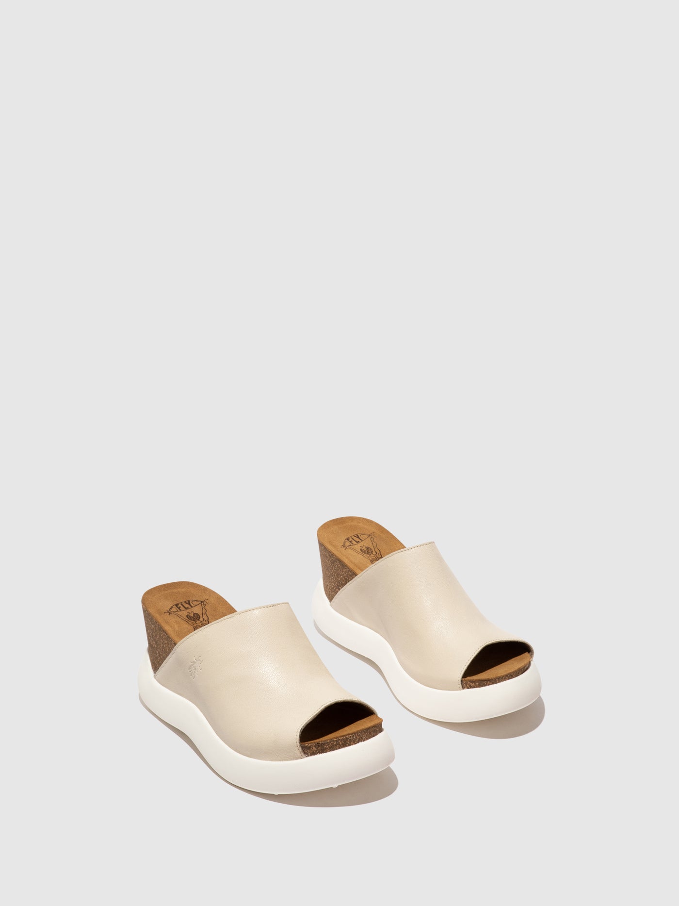 Offwhite Fly London Slip-on Women's Mules | 749320HKJ