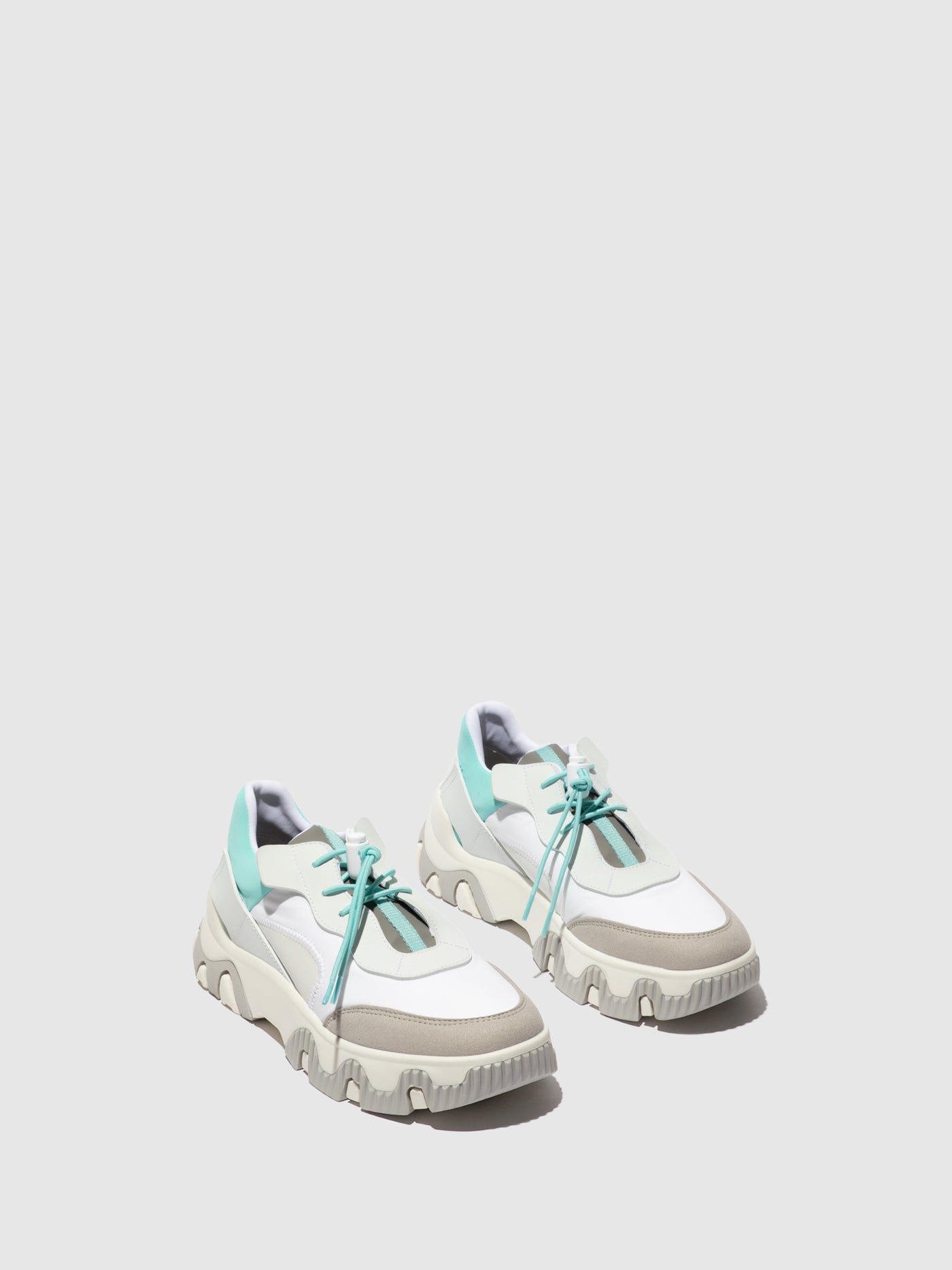 Offwhite/Mynt Fly London Elasticated Women's Sneakers | 239487RSF