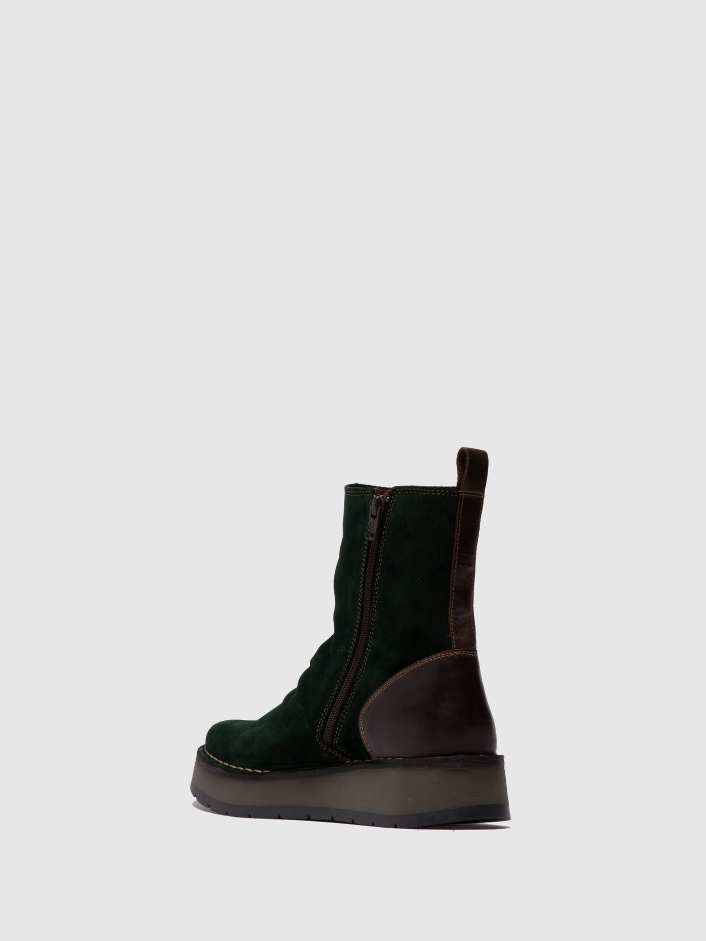 Oilsuede/Rug Green Forest/DarkBrown Fly London Zip Up Boots Women's Ankle Boots | 876145CXR