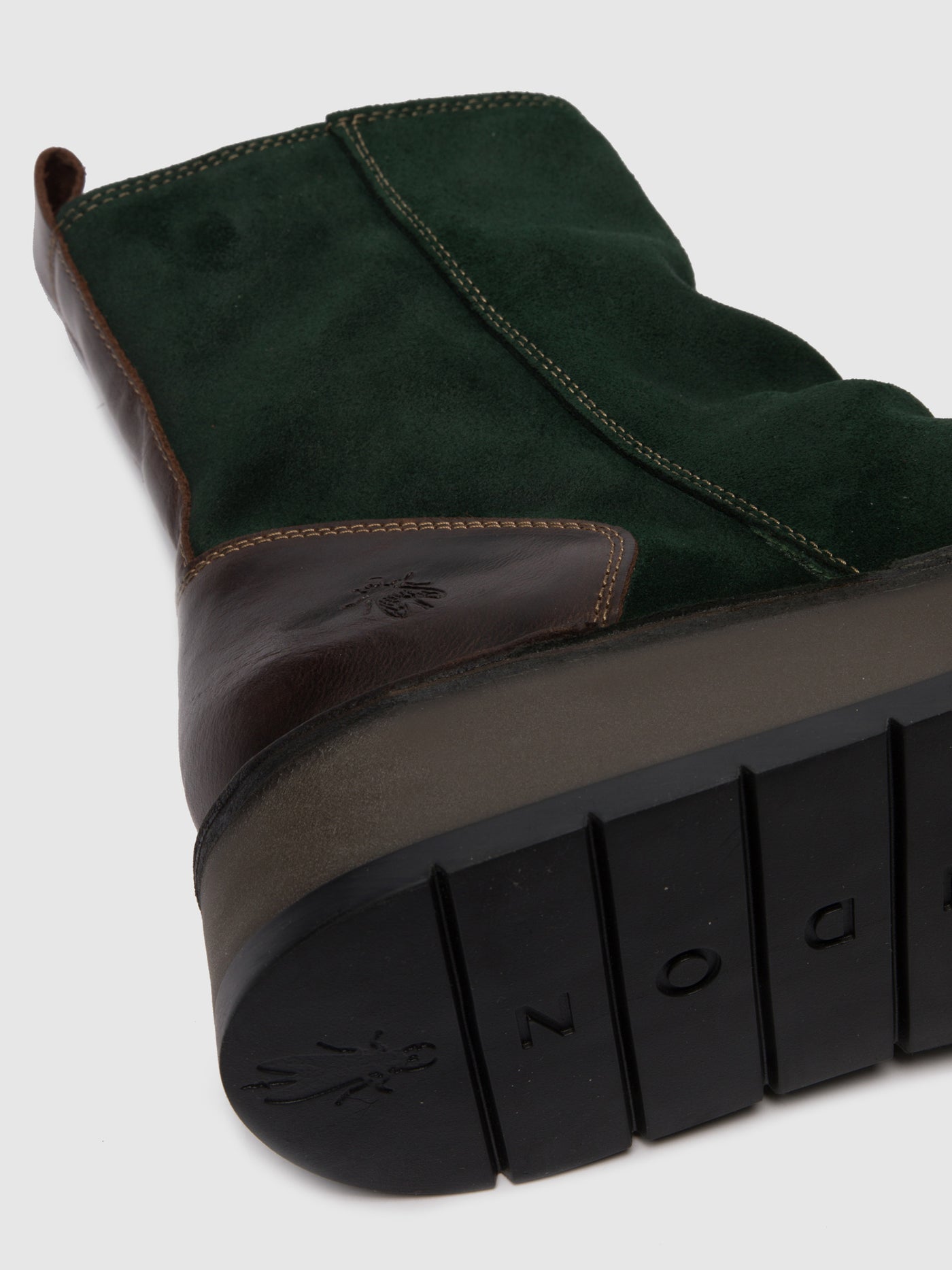 Oilsuede/Rug Green Forest/DarkBrown Fly London Zip Up Boots Women's Ankle Boots | 876145CXR