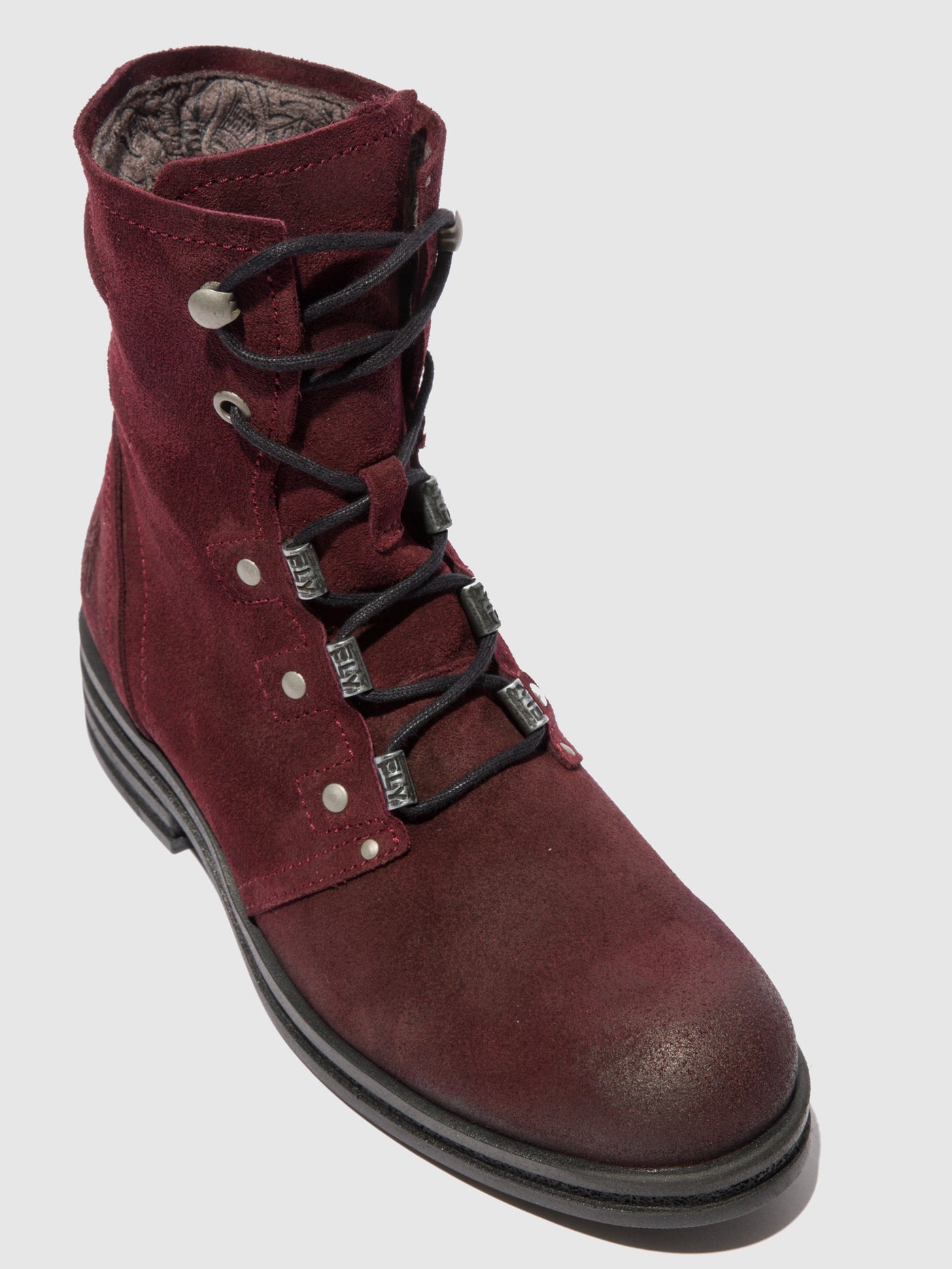 Oilsuede Wine Fly London Lace-up Boots Women's Ankle Boots | 978432ADE