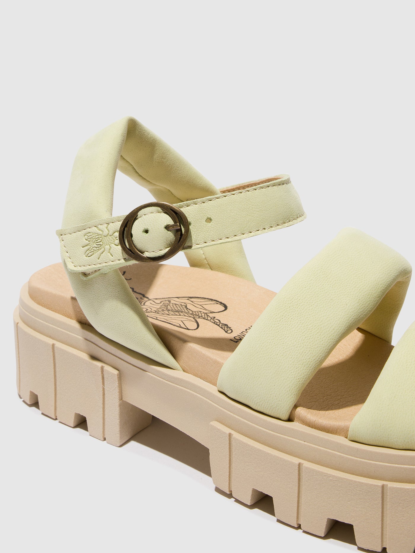 Pale Yellow Fly London Sling-Back Women's Sandals | 409582PDN