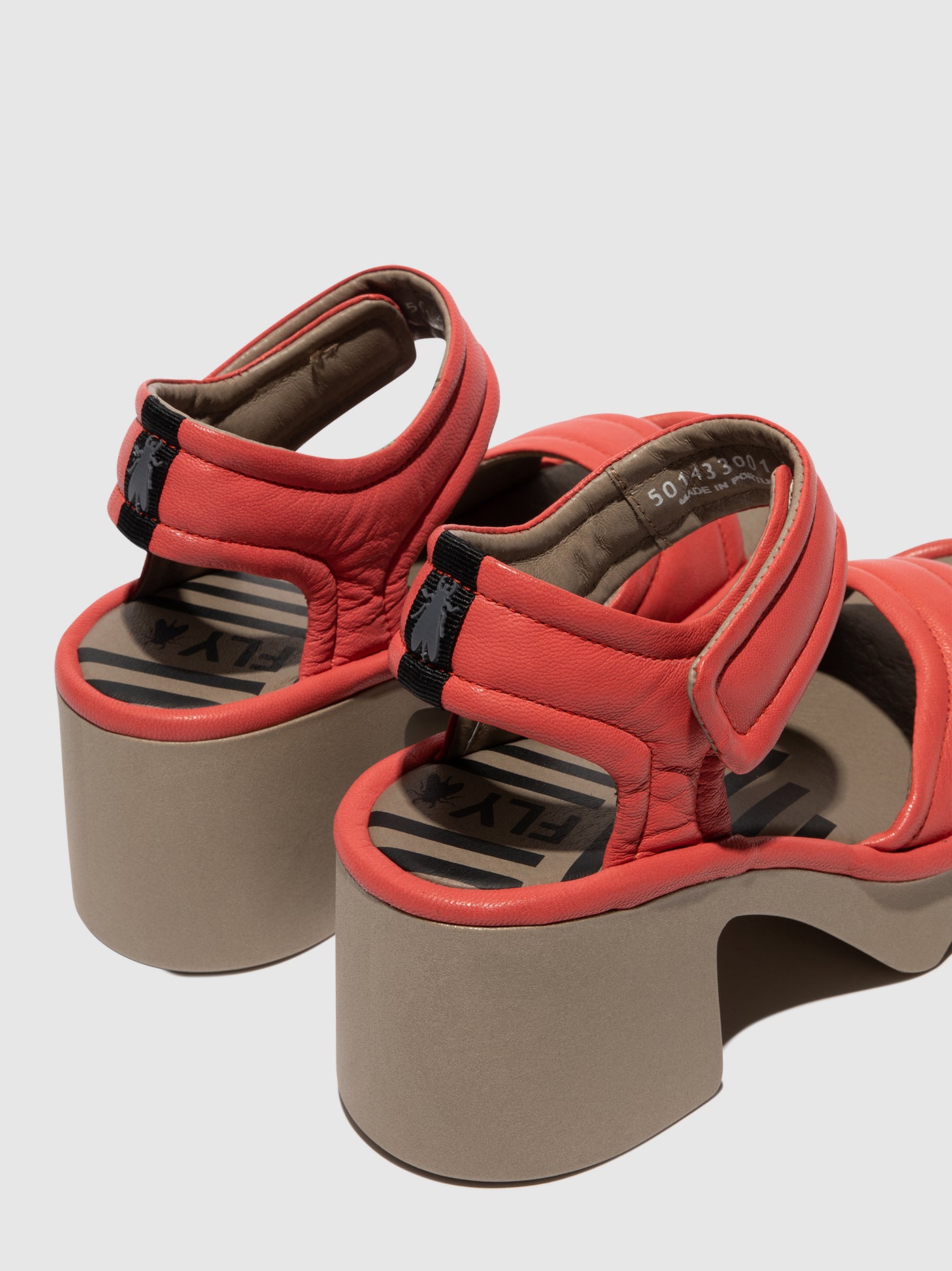 Raspberry Fly London Velcro Women's Sandals | 824397TEB