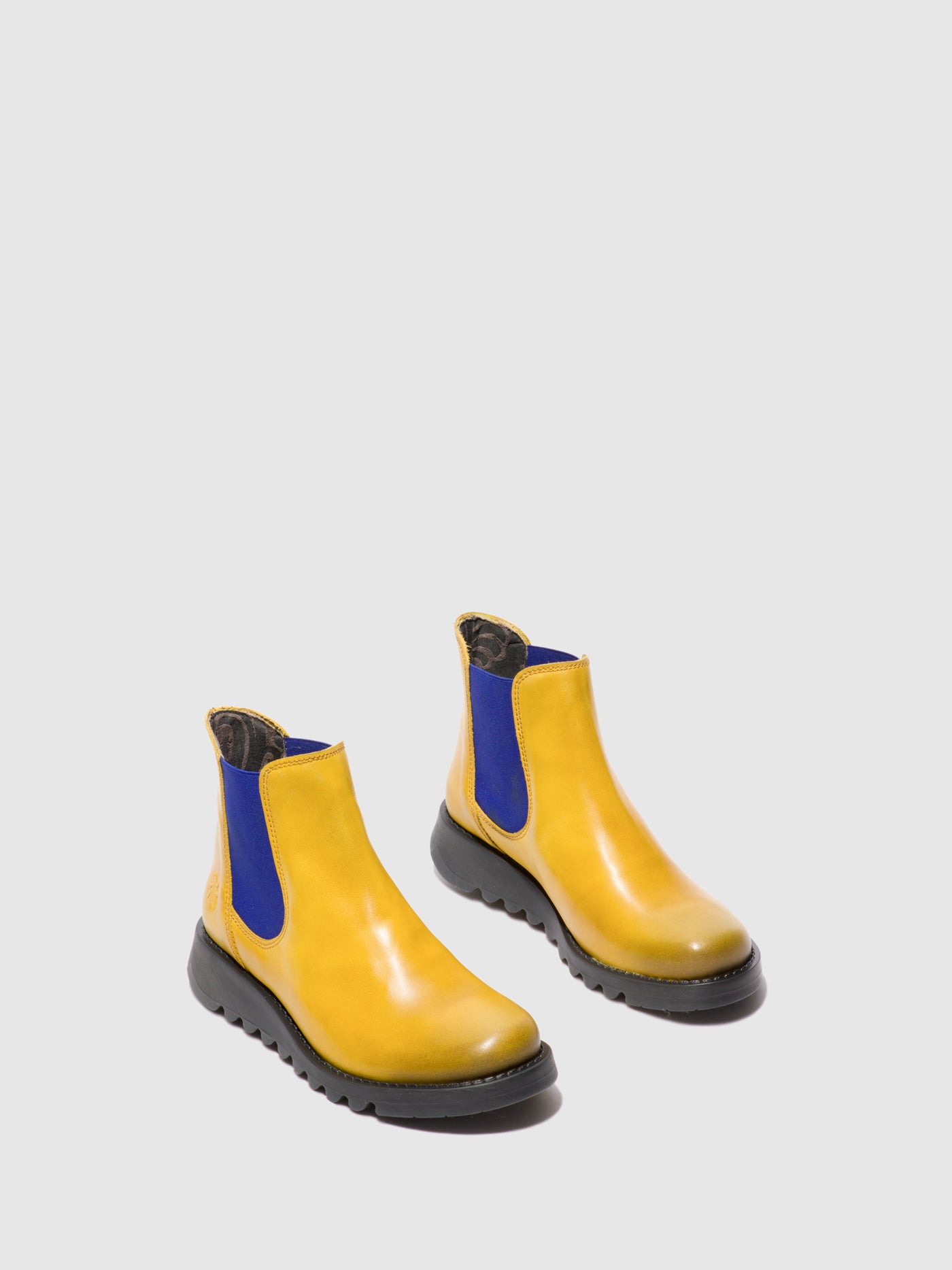 Rug Mustard (Blue Elastic) Fly London Chelsea Boots Women's Ankle Boots | 912584WKH