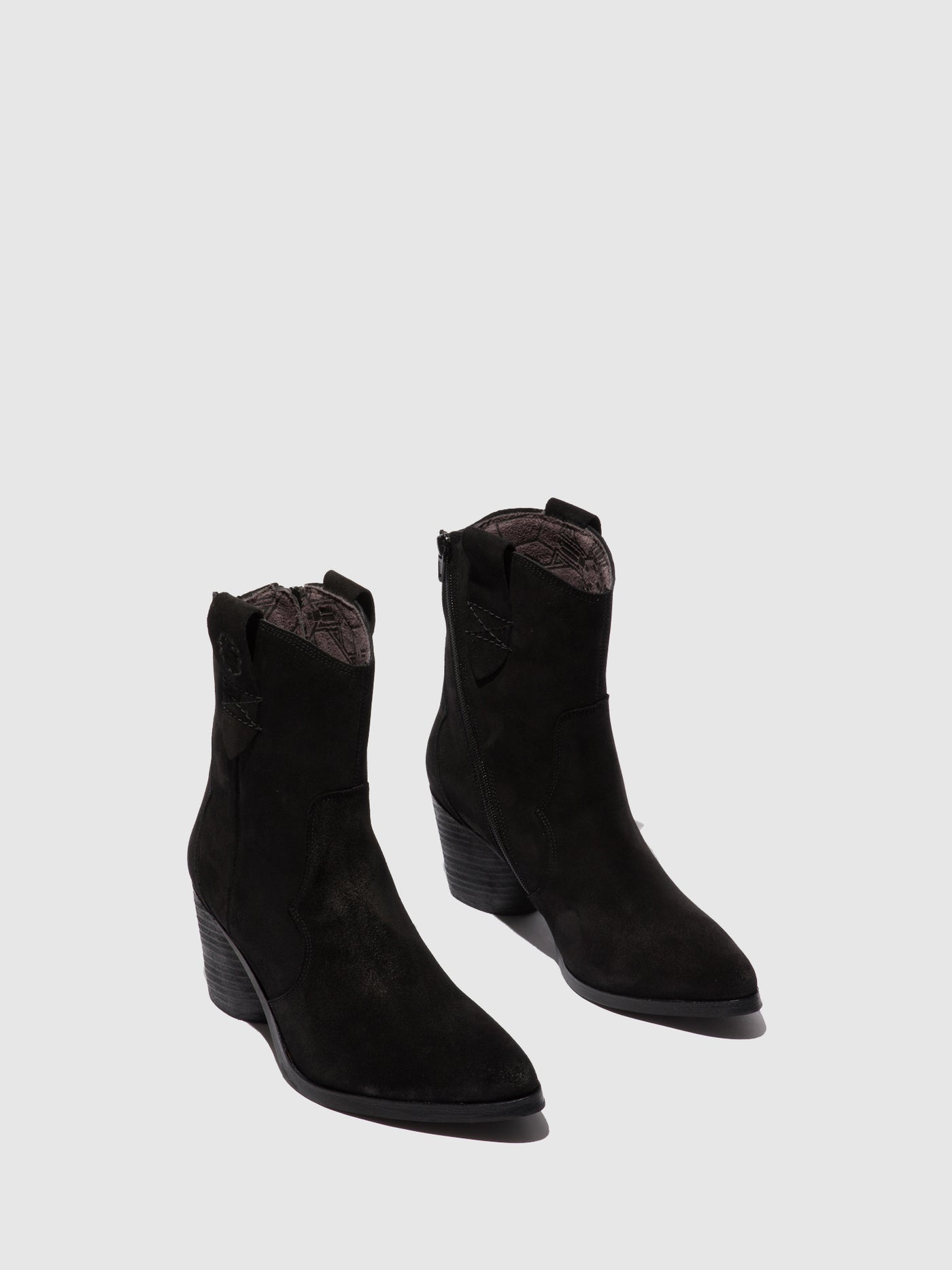 Suede Black Fly London Zip Up Boots Women's Ankle Boots | 281965SLQ