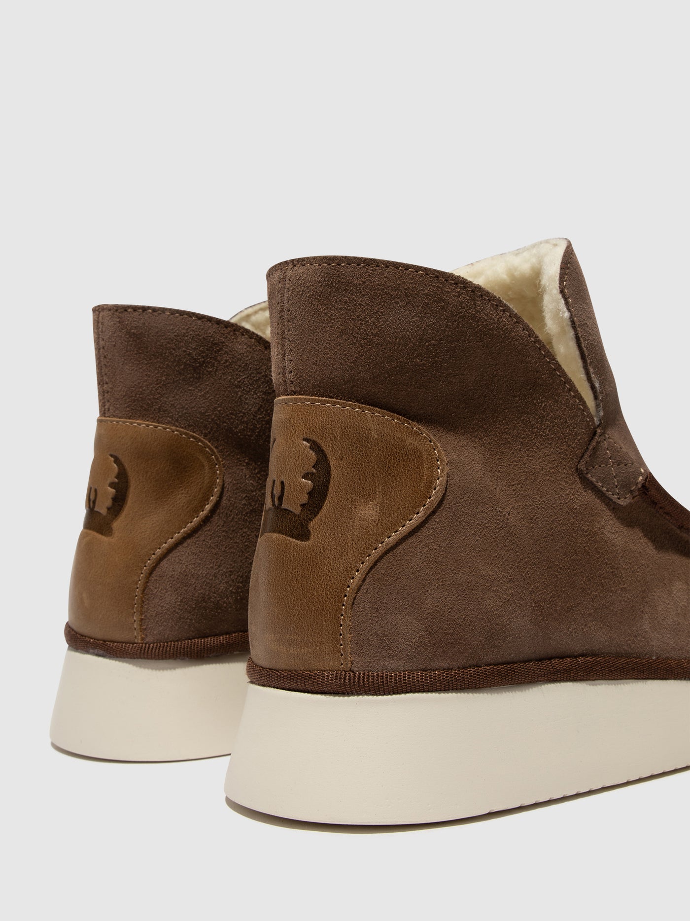 Taupe/Camel Fly London Round Toe Women's Ankle Boots | 698037KMV